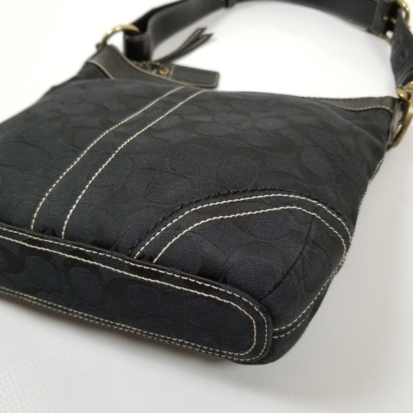 Coach Black Logo Jacquard Convertible Crossbody Shoulder Bag - Picture 4 of 12